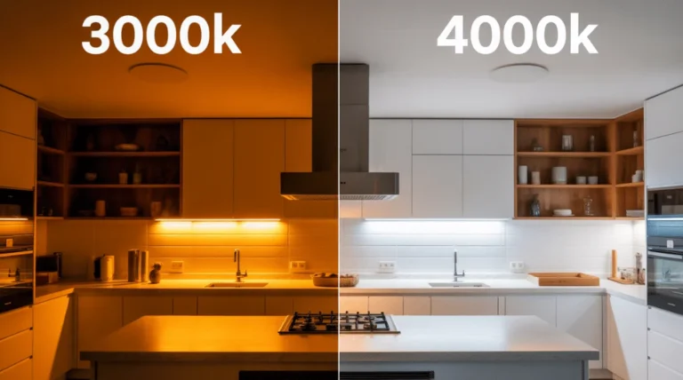 Comparação de luz LED de 3.000 K e 4.000 K