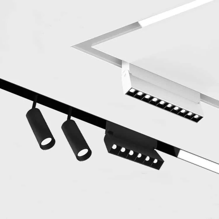 Luminária linear de 48VCC para trilho magnético