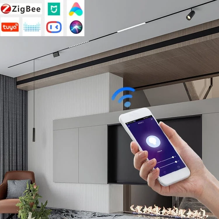Trilho magnético inteligente com gateway Zigbee e Tuya