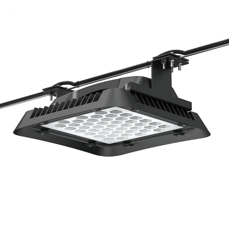 Luminárias high bay quadradas com opções de montagem