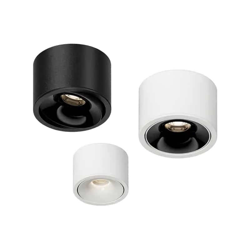 Mini spot direcionável de sobrepor de 7W a 12W | Ajuste de 25°