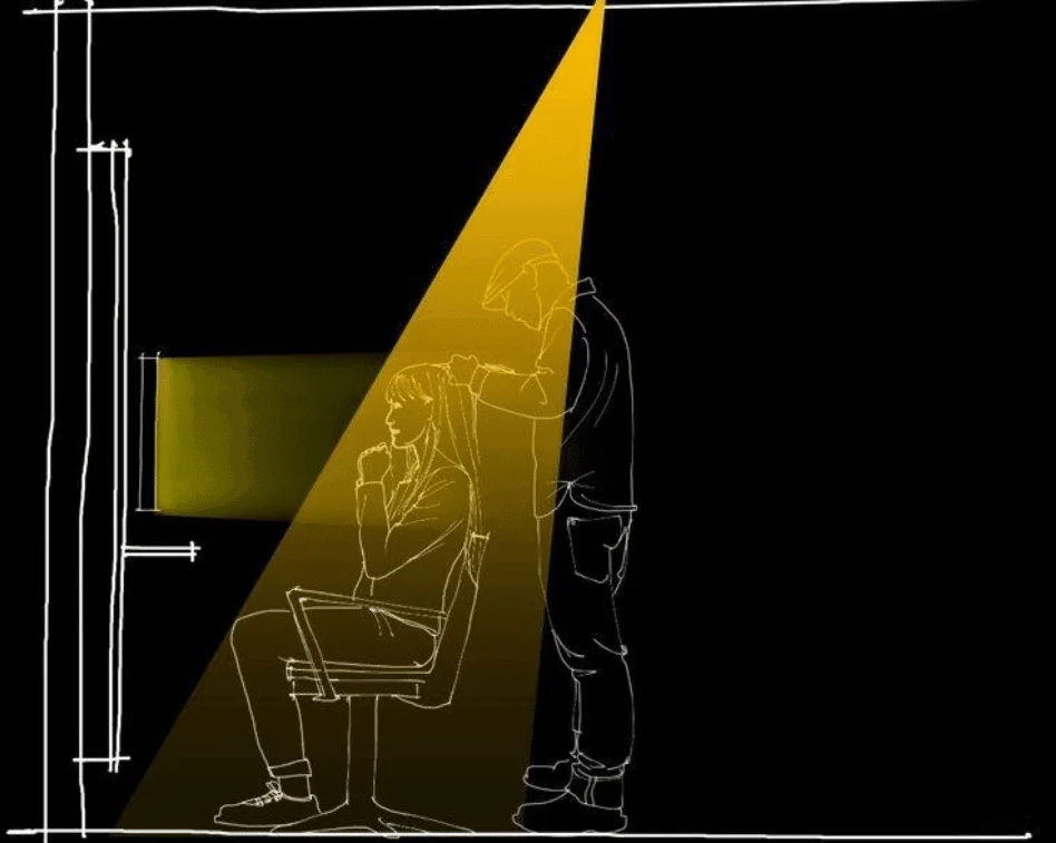 Iluminação da área de corte
