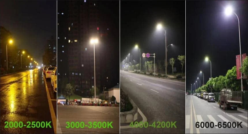 Opções de temperatura de cor para luminárias viárias LED