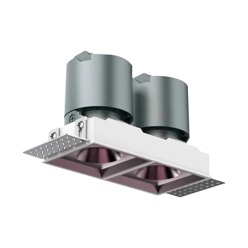 Downlights quadrados duplos sem borda