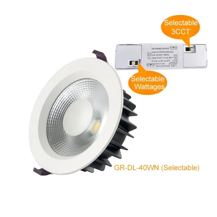 Downlight LED com CCT selecionável