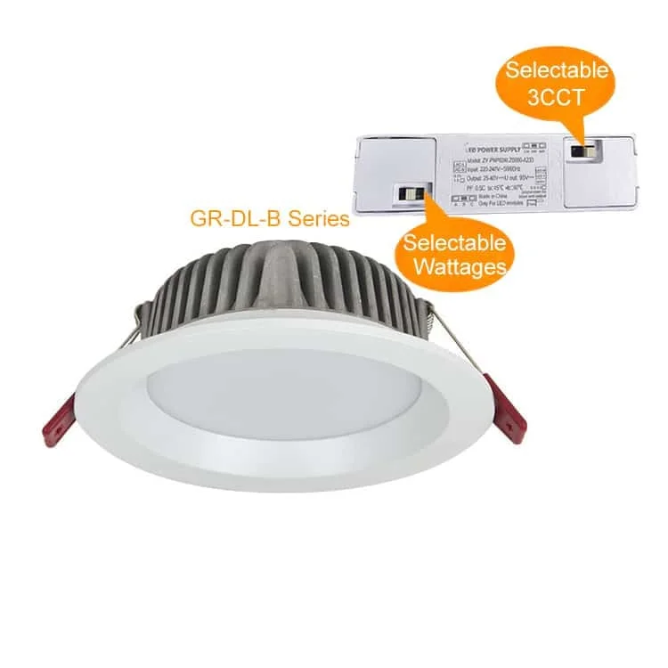 Downlight com potência selecionável