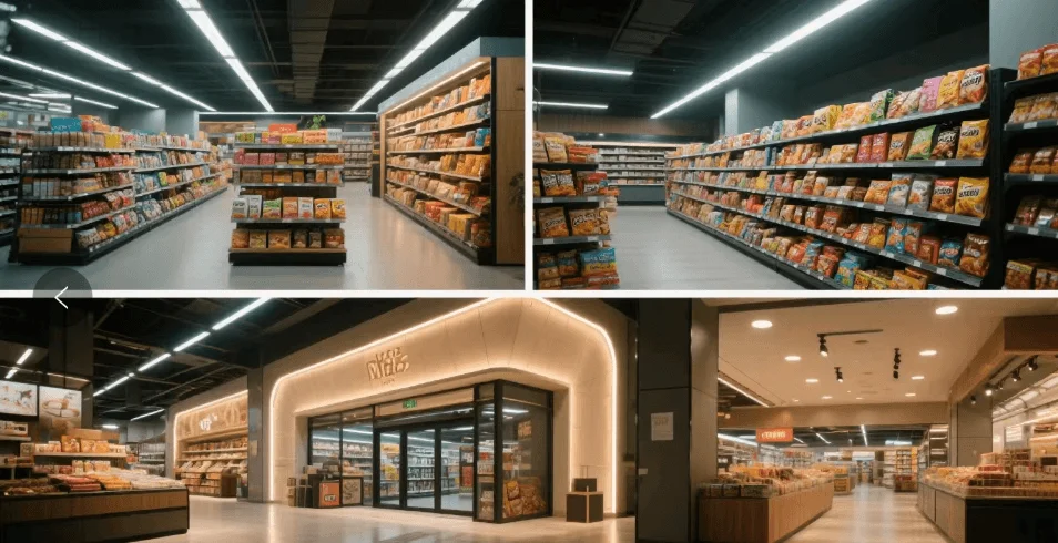 Projeto de iluminação para supermercado