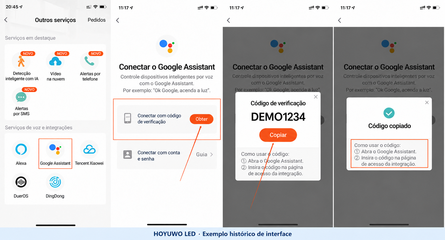 Vinculação do aplicativo Tuya ao Google Assistant