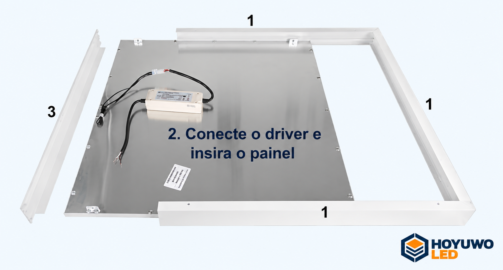 Guia de montagem de sobrepor para painéis LED