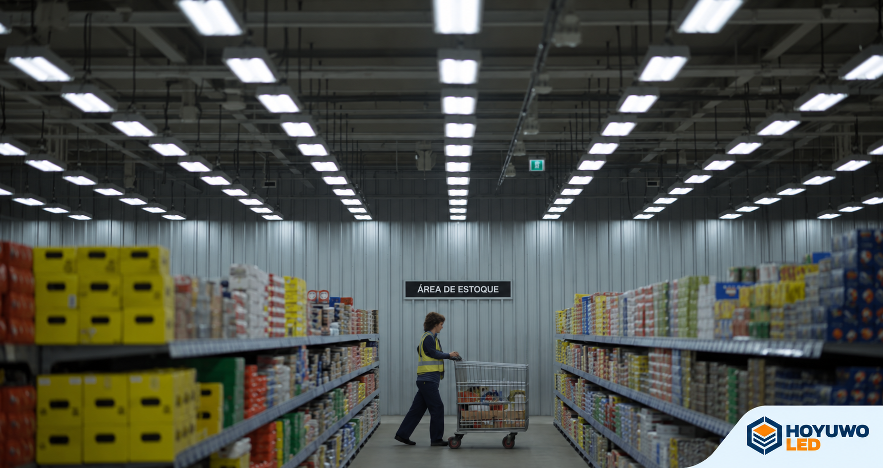 Área de estoque do supermercado