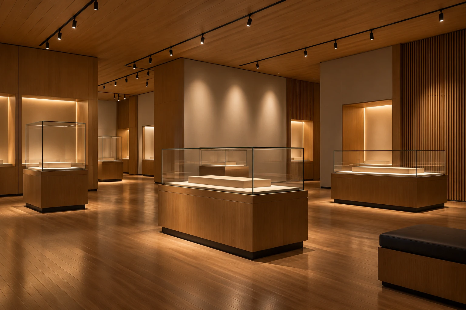 museum exhibition room led accent lighting
