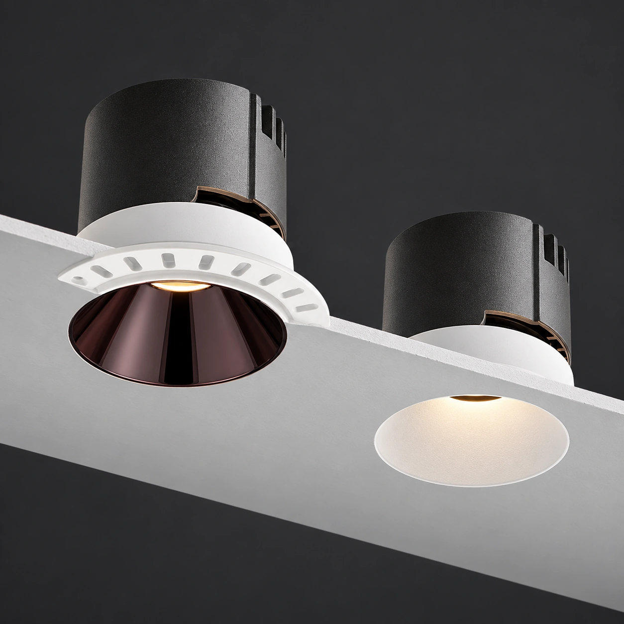 Downlights DL-G-01 com duas soluções de integração sem borda